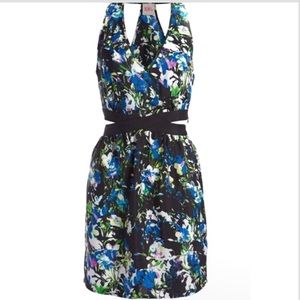 RORY BECA black floral cutout minidress M